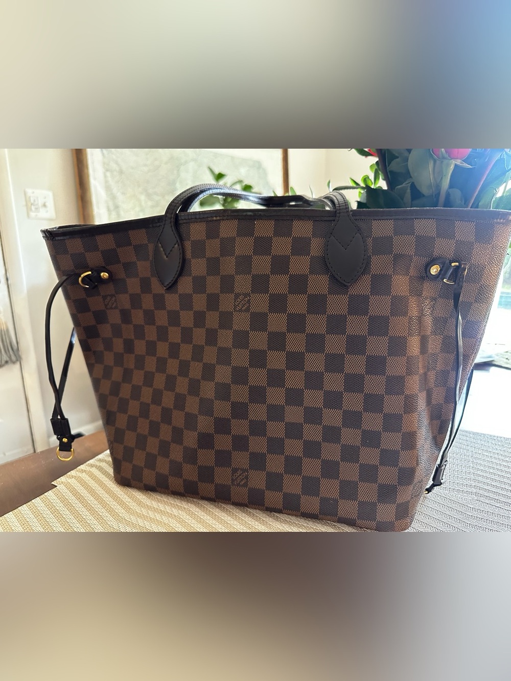 Pre-Loved but still a stunner ! Louis Vuitton Brown Damier Neverfull MM Tote